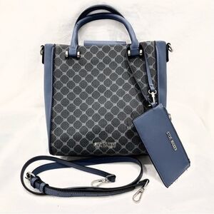 Steve Madden Navy and Charcoal Tote With Wristlet